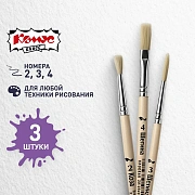 Кисть набор 3 шт. ColorPics щетина №4П, №3К, коза №2К