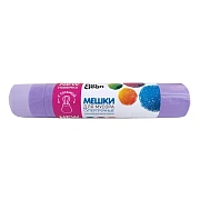 Мешки для мусора Fun Clean Суперпрочные 35л, фиолетовые, с ручками, 15шт/уп