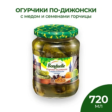 Огурцы Бондюэль маринованные с медом, 720мл