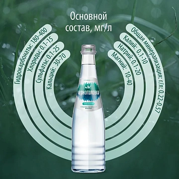 Вода Черноголовка питьевая газированная, 330мл