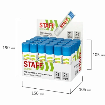 Клей-карандаш STAFF 'EVERYDAY', 21 г, 220375