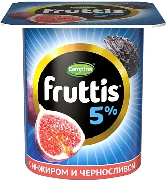 Йогурт Fruttis Сливочное лакомство инжир-черешня-малина-земляника, 5%, 115г