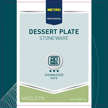 Тарелка Metro Professional Madleen Grey 20см, десертная, 6шт/уп