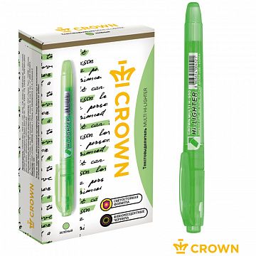 Текстовыделитель Crown 'Multi Hi-Lighter' зеленый, 1-4мм