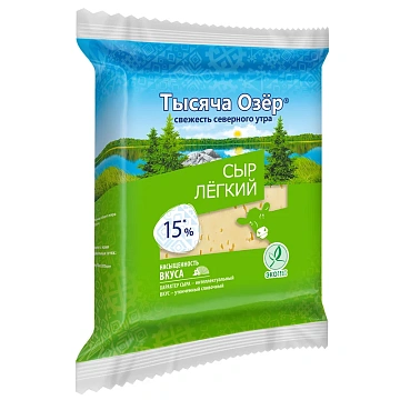 Сыр Тысяча озёр Легкий полутвердый 15%, 200г