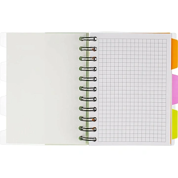 Бизнес-тетрадь 140л,кл,А6,SPIRAL BOOK Салатовый,евросп,обл.пл,раздел.84114