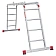 Лестница-трансформер алюминиевая 4х4 ступени, высота 4,5 м (4 секции по 1,2 м) до 150 кг, вес 16,5 к