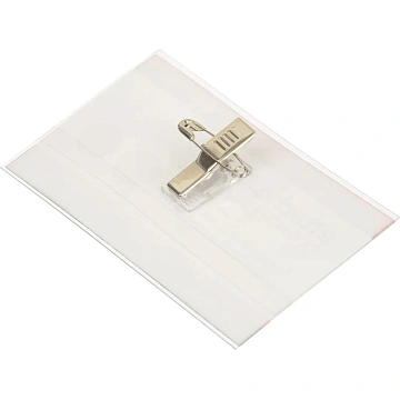 Бейдж 90х55мм Attache Economy, нелинованный металл зажим/булавка,18мкм