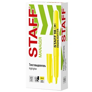 Текстовыделитель STAFF 'Manager' HL-238, ЖЕЛТЫЙ, линия 1-3 мм, 151238