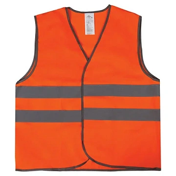 Жилет сигнальный ГОСТ, 2 светоотражающие полосы, ОРАНЖЕВЫЙ, XXXL (60-62), ПЛОТНЫЙ, ГРАНДМАСТЕР, 6108