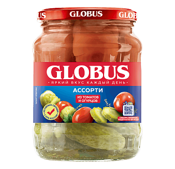 Ассорти Globus томаты и огурцы, 720мл