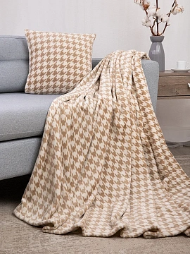 Плед Tessolo Home Пье-де-Пуль микровелюр бежевый, 200 x 220см