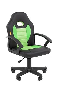 Кресло Chairman Kids 111 Россия экокожа черный/зеленый