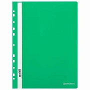 Скоросшиватель пластиковый с перфорацией BRAUBERG EXTRA, А4, 140/180 мкм, зеленый, 272896