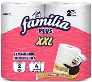 Бумажные полотенца Familia XXL 2 слоя, 2 рулона, 25м, белые с тиснением, 5048786