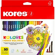 Карандаши цветные 50 цв. 3-гран.Kores 93350
