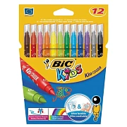 Фломастеры BIC 'Kid Couleur', 12 цветов, суперсмываемые, вентилируемый колпачок, европодвес, 9202932