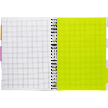 Бизнес-тетрадь 140л,кл,А4,SPIRAL BOOK Серый,евроспир,обл.пласт,раздел.84103