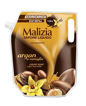 Мыло жидкое Malizia Арган и ваниль, 1л