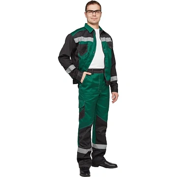 Костюм летний муж л21-КБР зел/чер(р.64-66) 170-176 (серия Л)