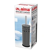 Ершик для унитаза с подставкой, металл, серый, матовый, LAIMA, 604961