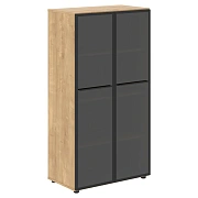 Шкаф со стеклянными дверьми LMC 80.2 Дуб Бофорд 800х430х1517 LOFTIS