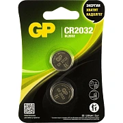 Батарейка GP CR2032, 3V, литий, бл/2шт, CR2032-2CRU2