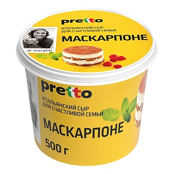 Сыр Pretto Маскарпоне мягкий 80%, 500г