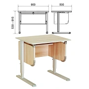 Стол-парта регулируемый 'ДЭМИ' СУТ.28, 900х530х530-815 мм, серый/ясень (КОМПЛЕКТ)