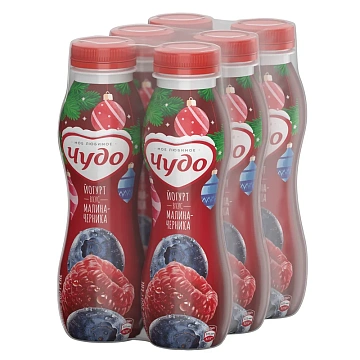 Йогурт питьевой Чудо черника-малина 1.9%, 260г