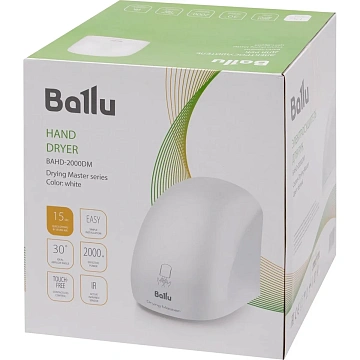 Сушилка для рук BALLU BAHD-2000 DM, 2000 Вт, пластик, белая