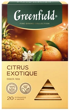 Чай Greenfield Citrus Exotique (Цитрус Экзотик), черный, 20 пирамидок
