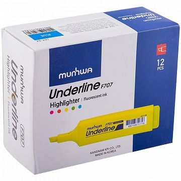 Текстовыделитель MunHwa 'UnderLine' голубой, 1-5мм