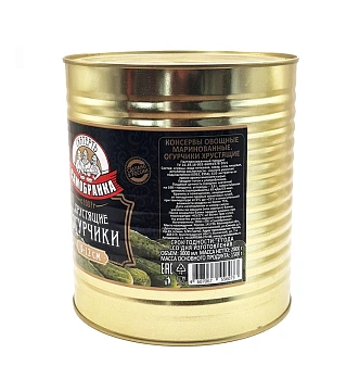 Огурчики Скатерть-Самобранка хрустящие маринованные, 3л