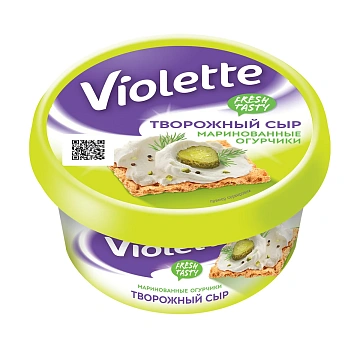 Сыр творожный Виолетта Violette маринованные огурчики, 140г