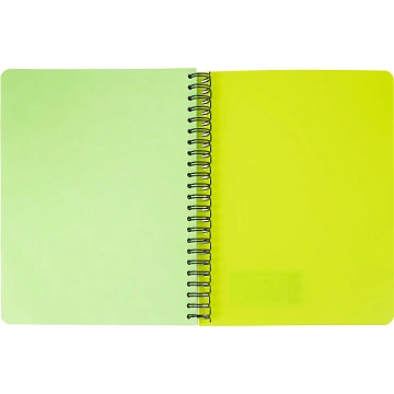 Бизнес-тетрадь А5,96л,кл,спир,пластик,тон.бл. Attache Bright colours Лайм