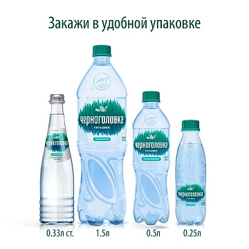 Вода Черноголовка питьевая газированная, 330мл