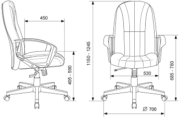 Кресло офисное T-898AXSN, ткань, черное, 1070382