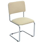 Стул Helmi HL-F07 'Sylwia', каркас металл хром, экокожа, бежевый, BOX4