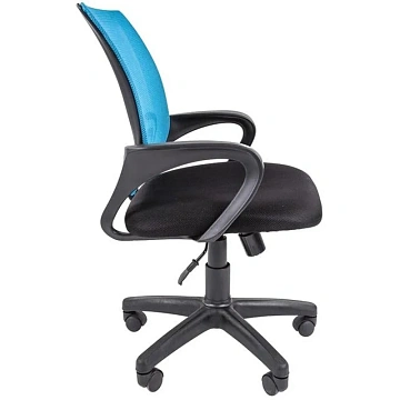 Кресло ТП 304 сетка/ткань,голубой/черный,пластик