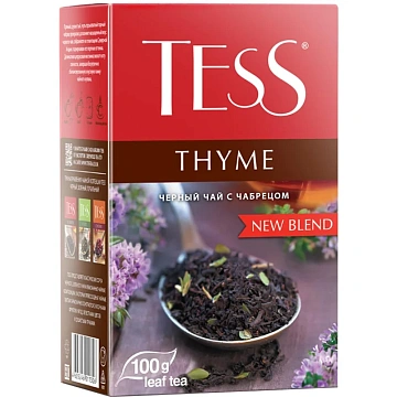 Чай листовой черный Tess Thyme 100 г (чабрец)