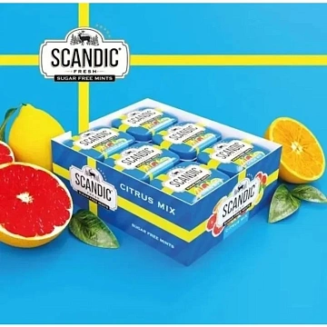 Драже конфеты Scandic Цитрусовый микс, 14г