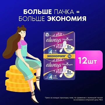 Прокладки Always Ultra Platinum Night Duo 12шт