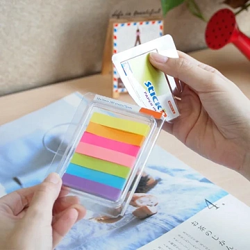 Клейкие закладки бумажные Stick'n 50х10мм, 7цветов по 40 листов