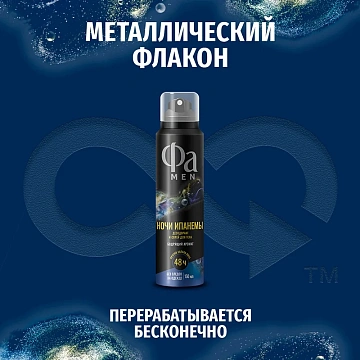 Дезодорант Фа Men Ночи Ипанемы аэрозольный, 150мл