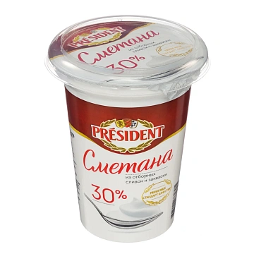 Сметана President 30%, 350г