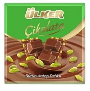 Шоколад Ulker молочный с фисташками, 65г