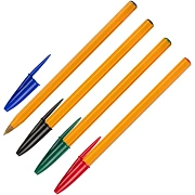 Ручки шариковые BIC 'Orange Original', НАБОР 4 ЦВЕТА, узел 0,8 мм, линия 0,3 мм, пакет, 8308541