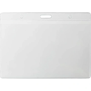 Бейдж Attache 120х87мм (113х70мм) гориз.,металл зажим,тесьма синяя 10шт/уп