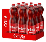 Напиток Добрый Кола газированный, 1.5л x 9 шт